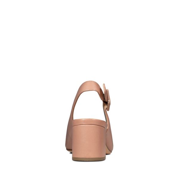Clarks Womens Sheer Violet Heels Praline Leather | CA-2048796